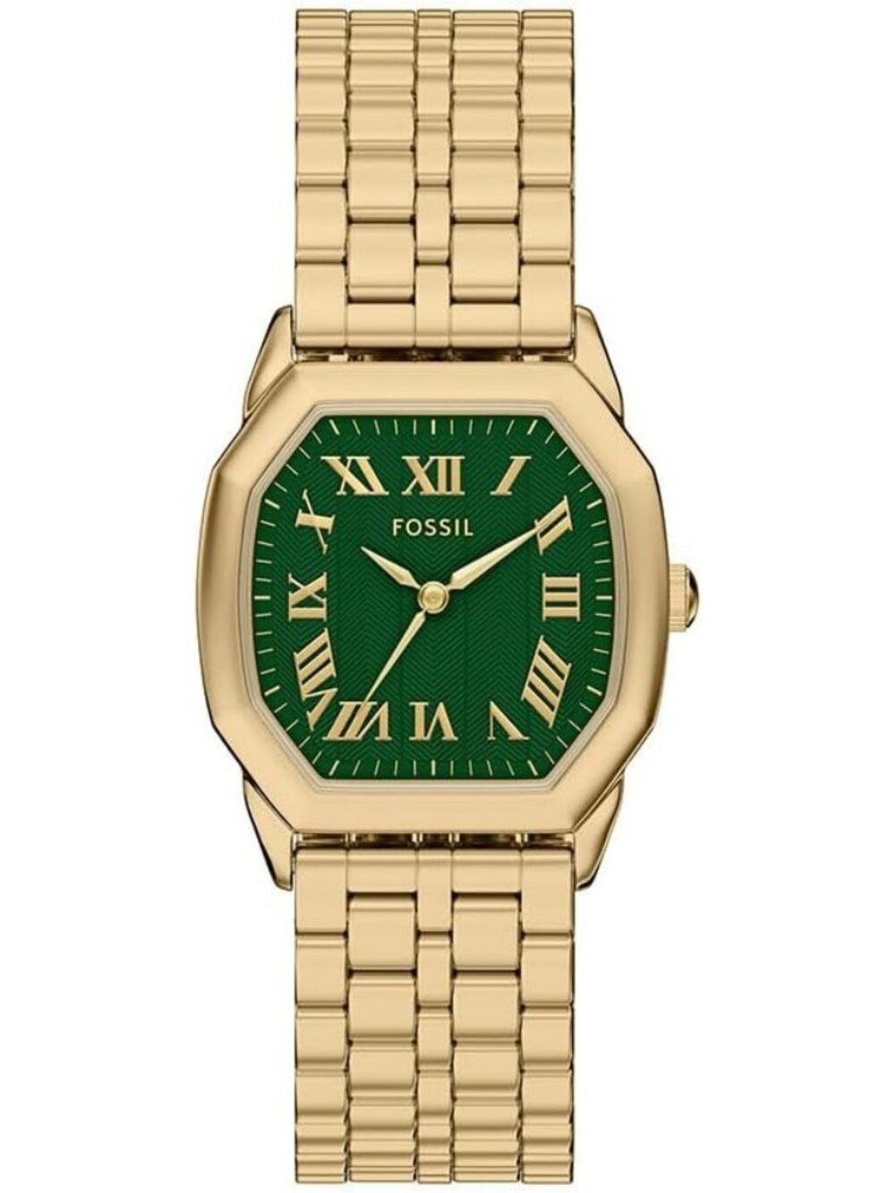 Women's Gold Green Harlow Three-Hand Classic Octagon Case Stainless Steel Watch